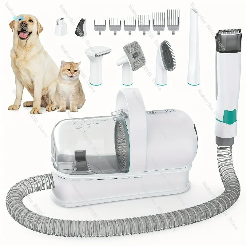 Low Noise 3-Speed Pet Grooming Vacuum Kit, All-in-One Dog Hair Vacuum for Shedding and Pet Care