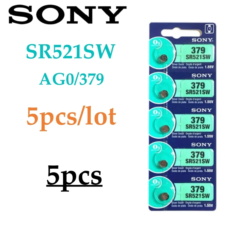 5-30pcs Original Battery For SONY SR 521 LR521 AG0 Batteries SR521SW 379A 379 179 SR63 1.5V Battery