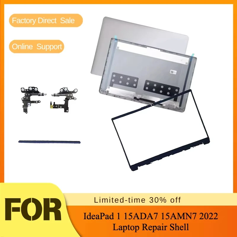 Notebook LCD Back Cover/Front Panel/Axle Cover Silver Gray For IdeaPad 1 15ADA7 15AMN7 2022 Laptop Repair Shell