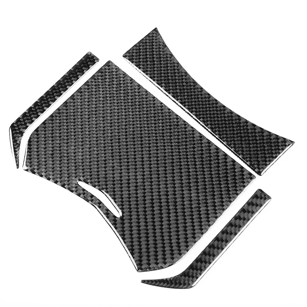 ألياف الكربون الملمس مركز وحدة التحكم صندوق تخزين غطاء لوحة 4 قطعة لكاديلاك CTS 2008 2013 أجزاء السيارة الداخلية