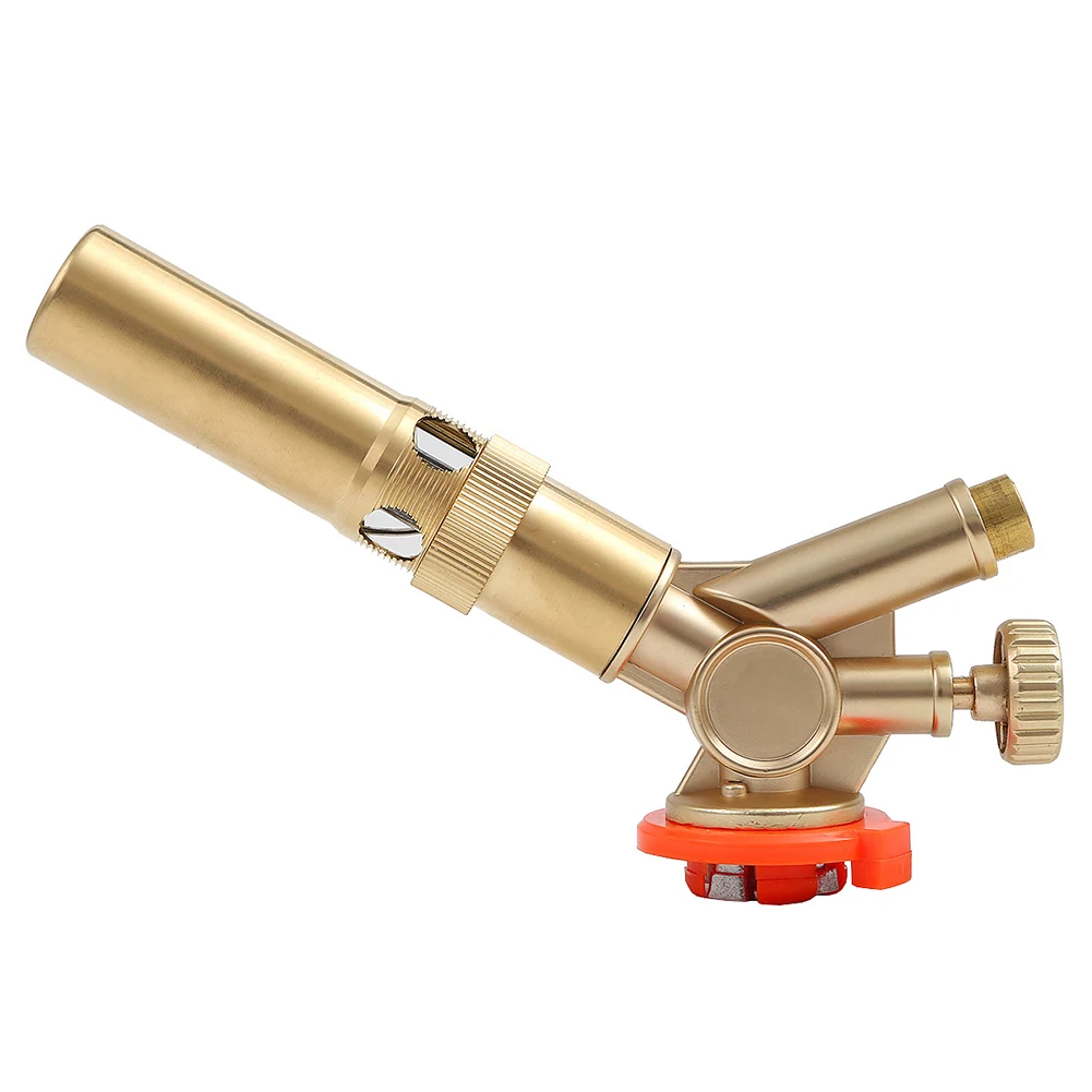 Butane Torch Brass with Adjustable Flame Culinary Torch Kitchen Cooking Torch for Creme Brulee BBQ Baking