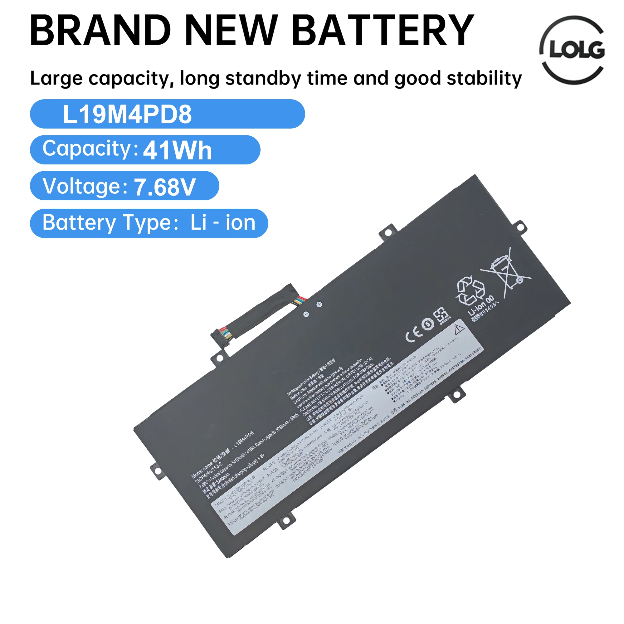 For Lenovo YOGA 2020 Laptop Battery L19C4PD8 SB10X87838 L19M4PD8 hot sale high quality