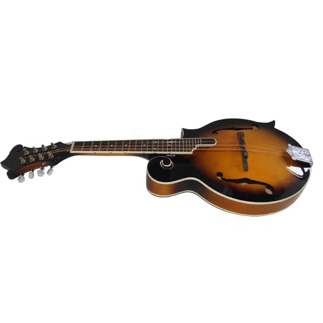 China Popular Cutaway Design F Type Mandolin Instrument Solid Spruce Top 8 Strings Musical Instruments
