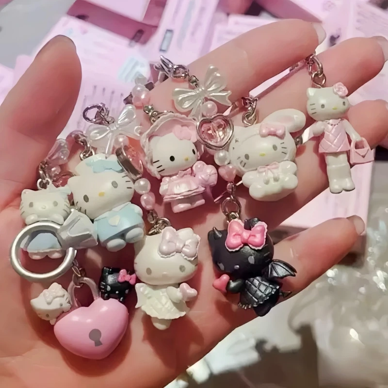 Kawaii Hello Kitty Kuromi My Melody Dream Angel Series Подвеска для мобильного телефона Аниме Sanrio Girl Heart Милый брелок Подарки для девочек