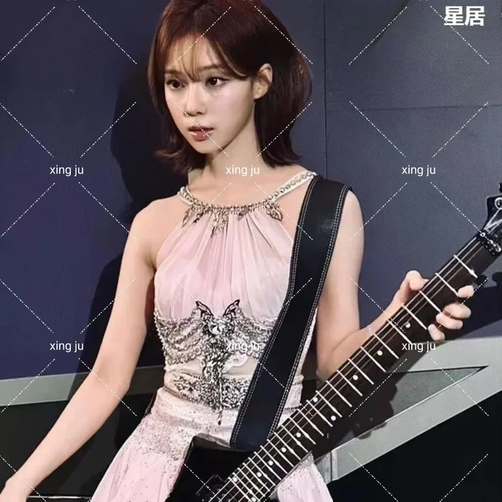 Cantante di gruppo per donne Costume da ballo jazz Discoteca Sexy Paillettes lucide Top con scollo all'americana Gonna sottile Abiti Kpop Abbigliamento per spettacoli teatrali