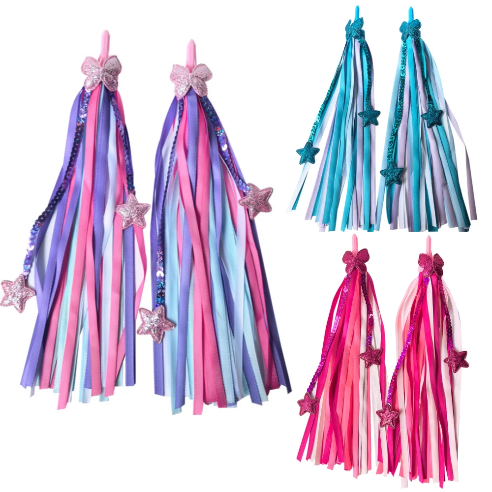 Bike Handlebar Streamers Scooter Handlebar Ribbons Streamers Handle Flowing Colorful Tassel Accessory For Bicycle Decoration