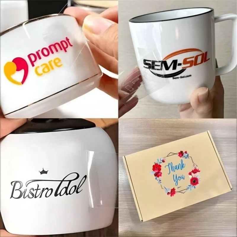 100pcs Permanent Adhesive Multiple Use Waterproof Washable Product Packaging Labels Decals UV Vinyl Transfer Stickers Label