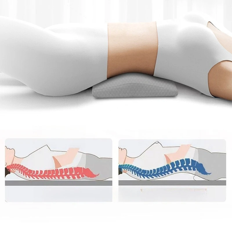 Half Moon Semi-Roll Bolster Pillow, Memory Foam Knee & Ankle Elevation Cushion, Lumbar Back Neck Pain Support Pillow