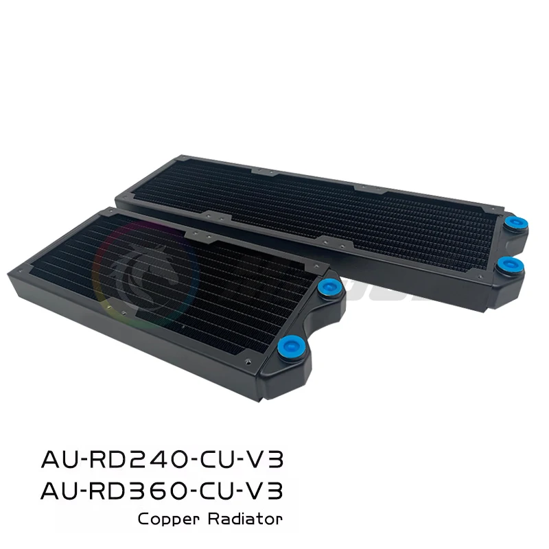240 360 Copper Computer Water Cooling Radiator, 30mm Think Exhaust Heat Exchanger Dissipation Support 12cm Case Fan