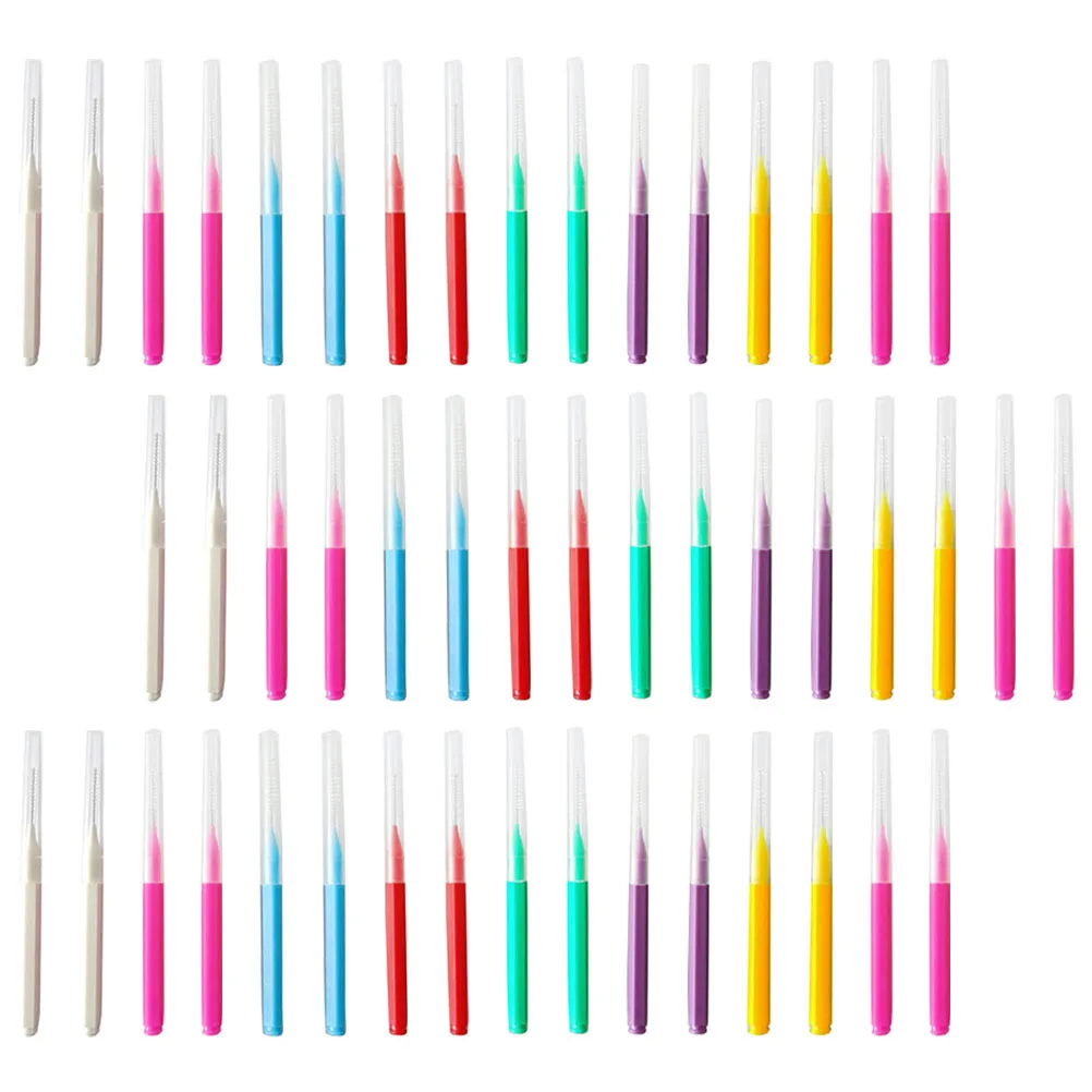 80개입 치간칫솔 휴대용 치아 세정 도구 구강 관리 교정기용 치실 잇몸염 충치 예방 치아 틈