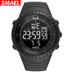 SMAEL Top Brand Men Electronics Watch Outdoor Sports Waterproof  Big Dial Digital LED Alarm Digital-watch Male 1237