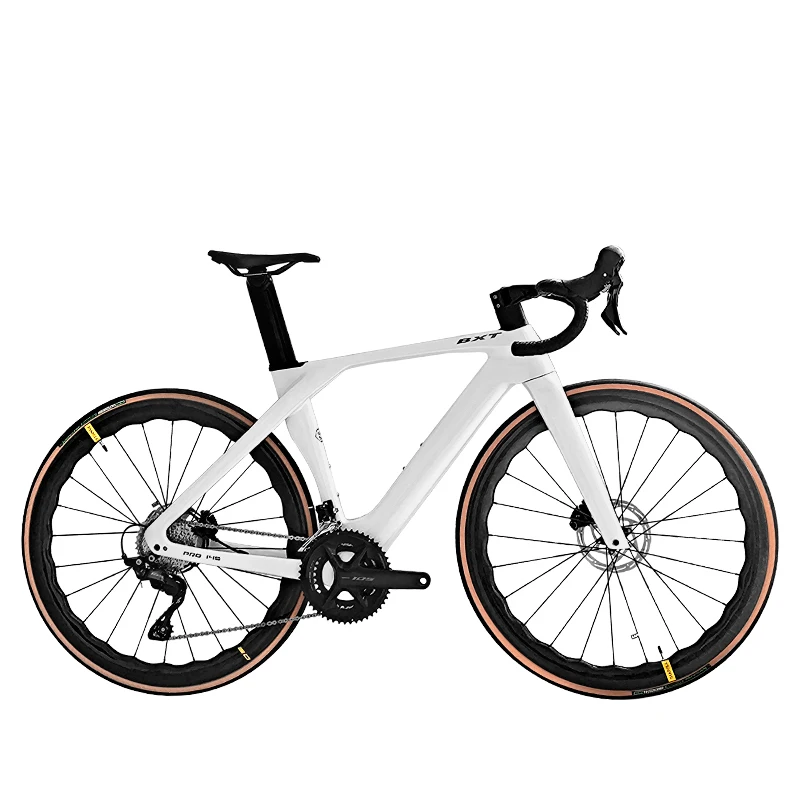 AliExpress BXT Road Bike Racing Integrated Handlebar Carbon Fiber Disc Brake Bike With 105 R7120/105 DI2 R7170 24 Speed ​​Groups
