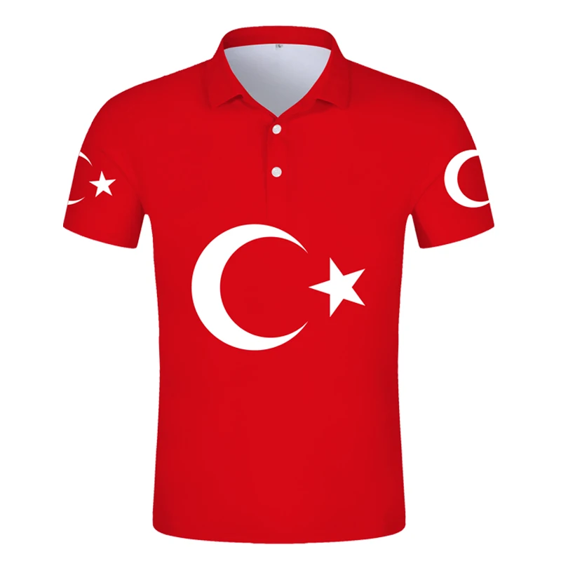 Turkey Polo Shirt Diy Free Custom Name Number Tur Polo Shirt Nation Flag Tr Turkish Republic Turk Country College 3d Clothing