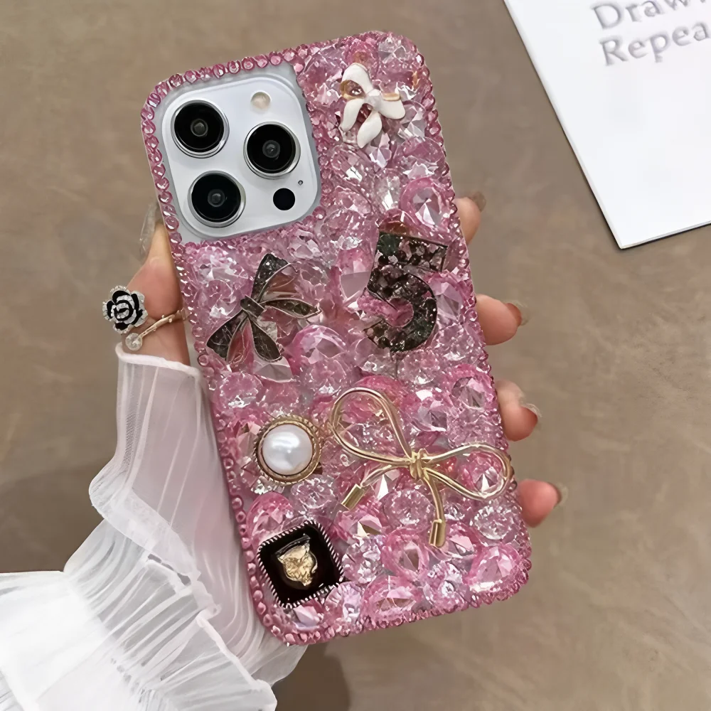 ل XiaoMi RedMi نوت 14 13 برو زائد 4G 5G غطاء فاخر ثلاثية الأبعاد خمر اكسسوارات الماس بلينغ جراب هاتف