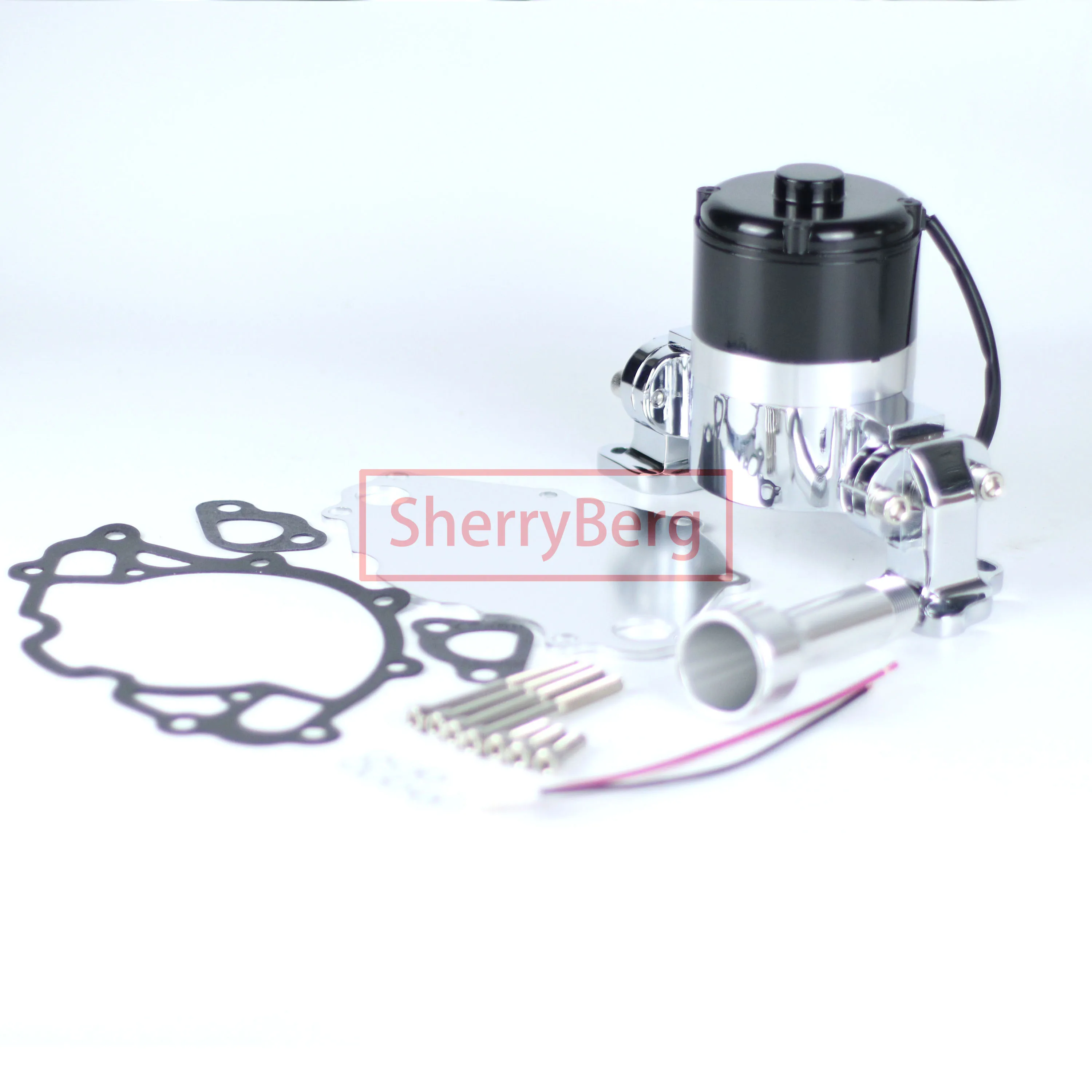 SherryBerg New Racing Engines Electrical Electric Chrome Water Pump For Ford SBF 289 302 351W Aluminum Plate Top Quality