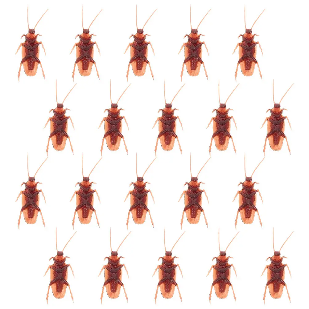 

20Pcs Realistic Fake Cockroach Prank Props Plastic Scary Bugs for Halloween Party Trick Decor April Fool's Day Joke Play