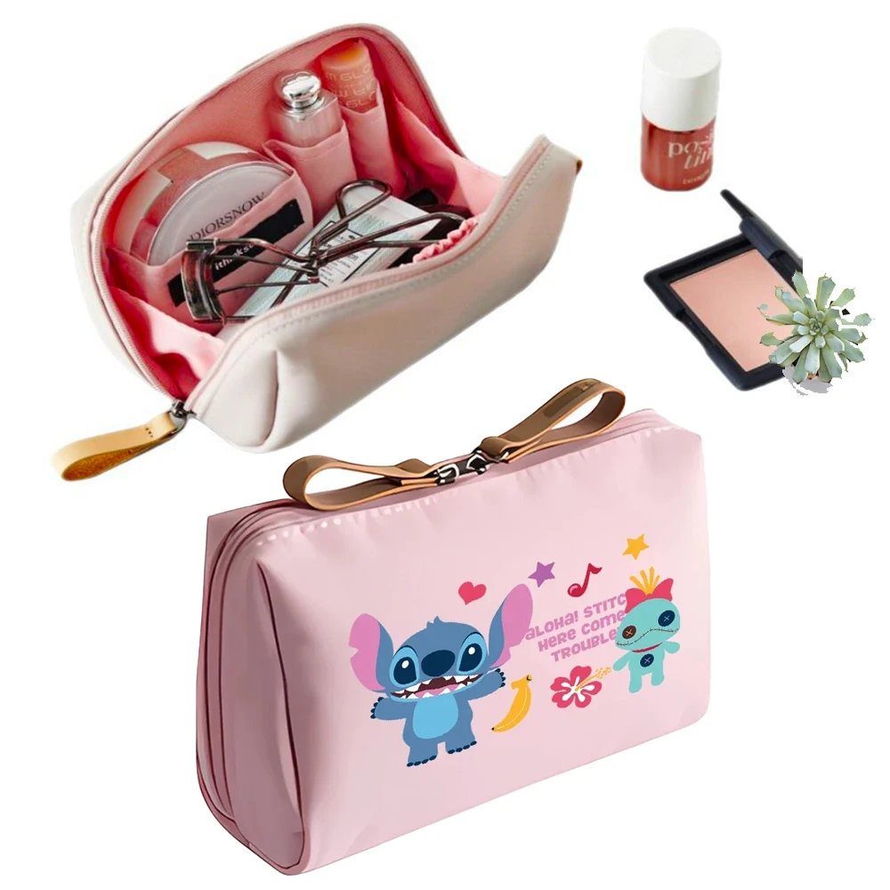 Cute Disney Stitch Makeup Bag Large Capacity Travel Toiletry Storage case Portable Cosmetic Bag Waterproof Purse coin card bags