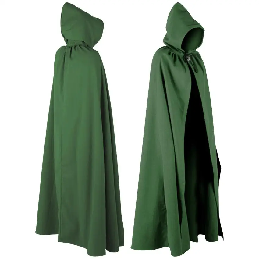 loween Role-plang Stage Performance Costume Witch Monster Four-sided Hooded Belted Open-front Cloak awl Women's Faion