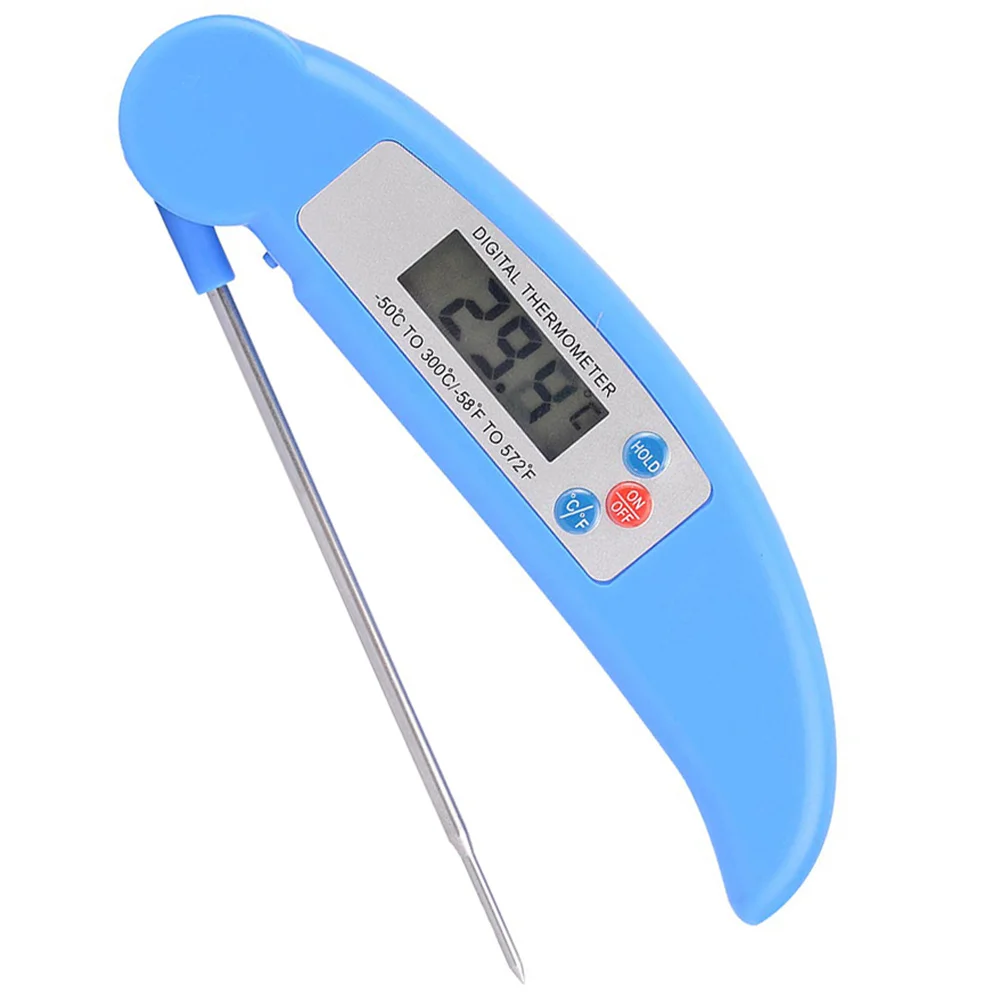 

Portable Stainless Steel Digital Kitchen Thermometer Fast Readout LCD Screen Bbq Grilling Picnic Blue Thermometer