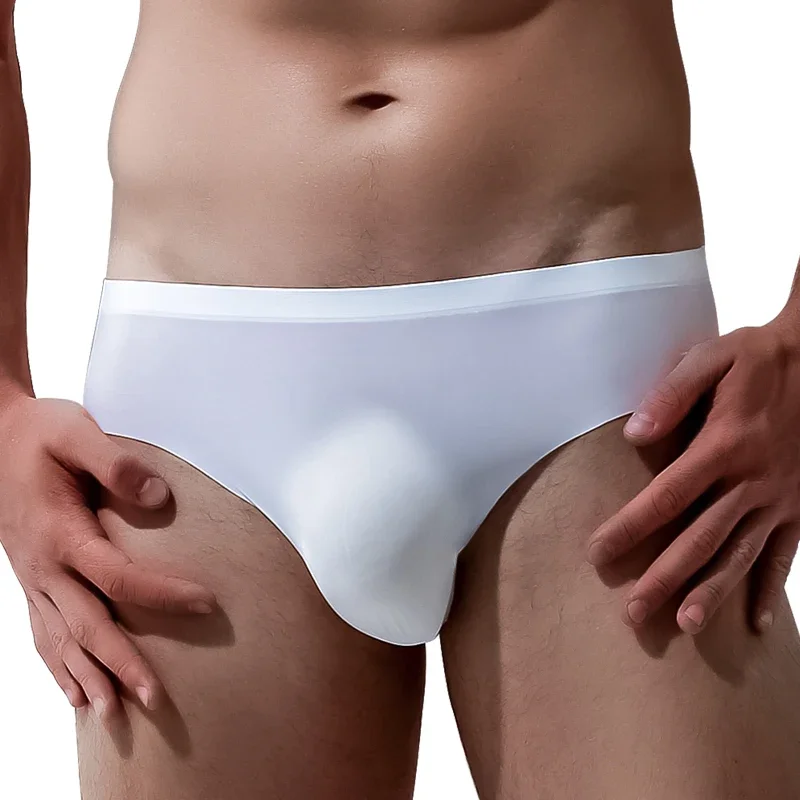 

5PCSMen's underwear, men's ice silk briefs, summer breathable, quick-drying, seamless shorts, transparent ultra-thin, personaliz
