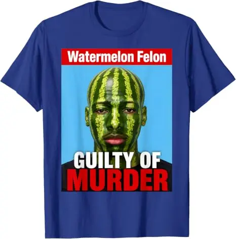 Watermelon Felon Shirt Watermelon Felon Guilty of Murder T-Shirt Baumwolle Y2k Streetwear Kleidung Humor Ästhetische Grafikbekleidung – Detail 6