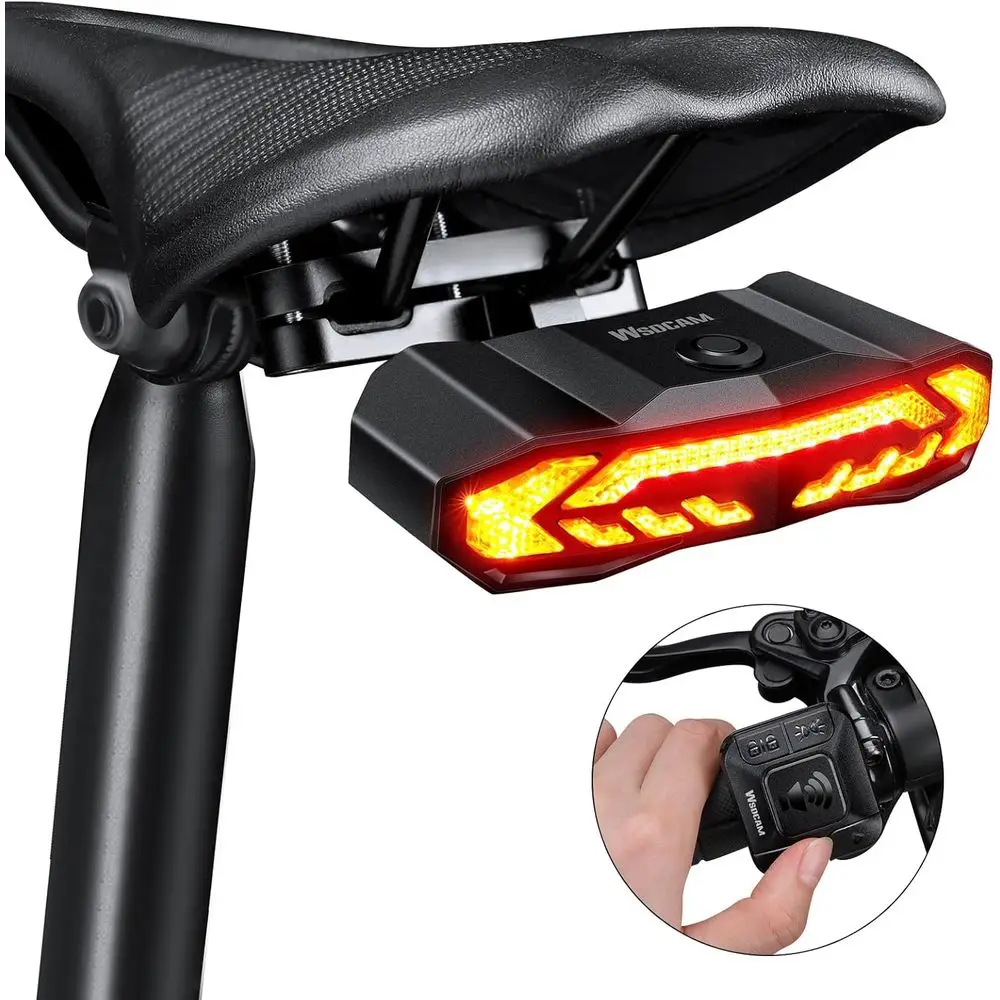 

Enhanced Bike Seat & Basket with Turn & Brake Lights, Alarm Horn, Rechargeable Tail Light, Waterproof Tail Light Mount