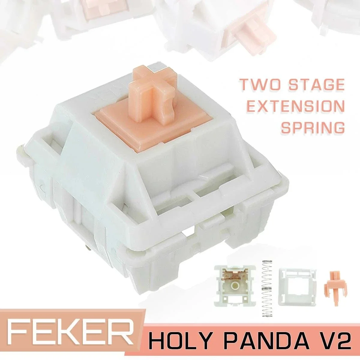 Imagem -02 - Keysland Feker Interruptor de Teclado Mecânico Semelhante ao Holy Panda Substituição Faça Você Mesmo Tátil Cereja mx Estilo Gaming Rgb 3pin Lubed