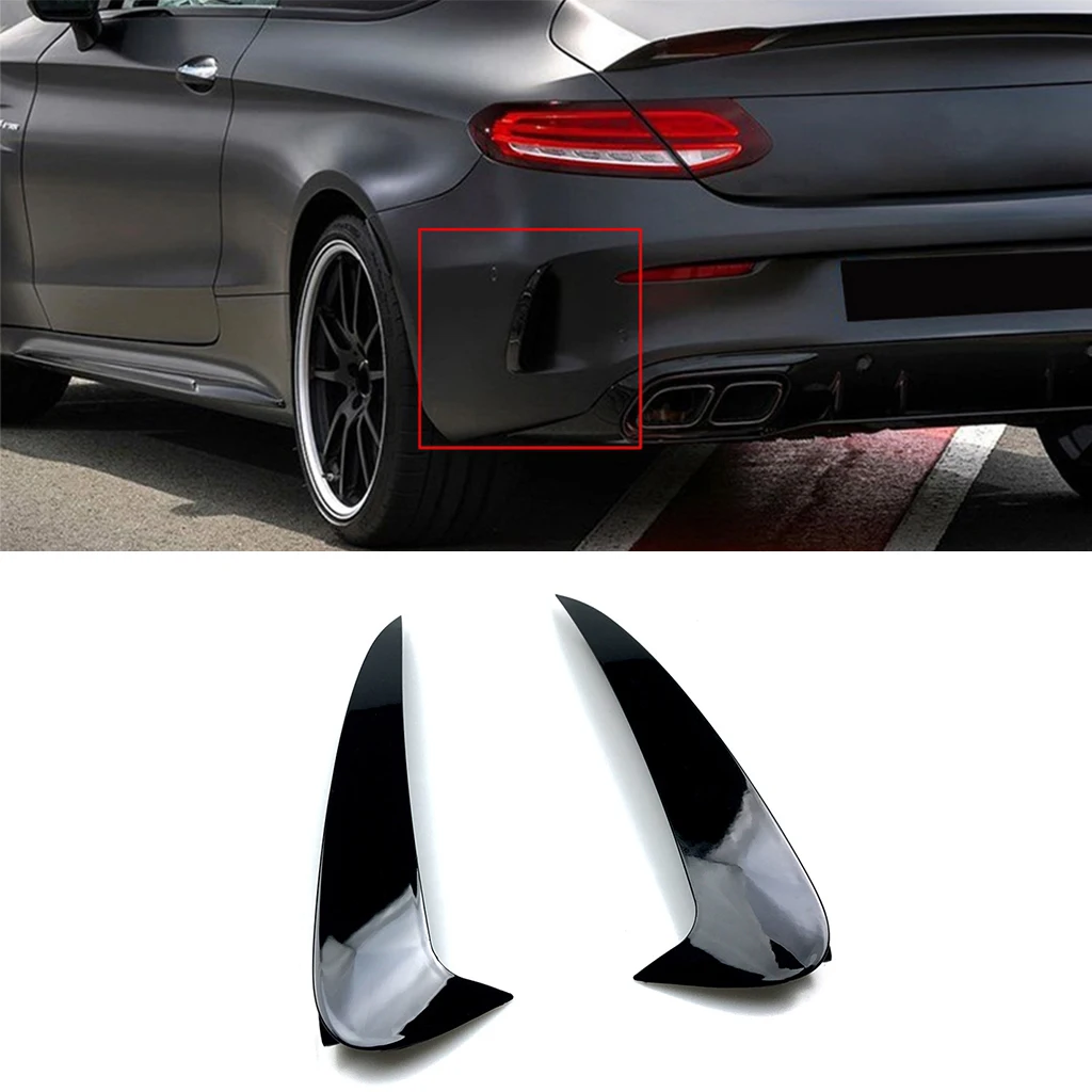 Rear Bumper Splitter Lip Body Kit Spoiler Air Vent Cover Canard For Mercedes-Benz C-Coupe C205 AMG 2015-2019