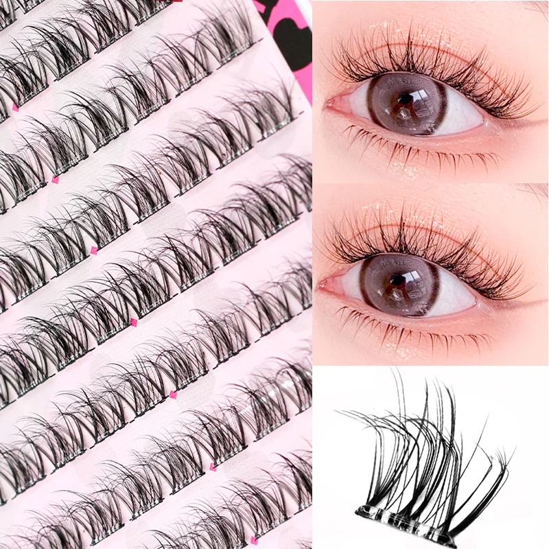 Pestañas postizas 5D multicapa de visón vegano, esponjosas, sin pegamento, sin necesidad de extracción, extensión de pestañas DIY, visón