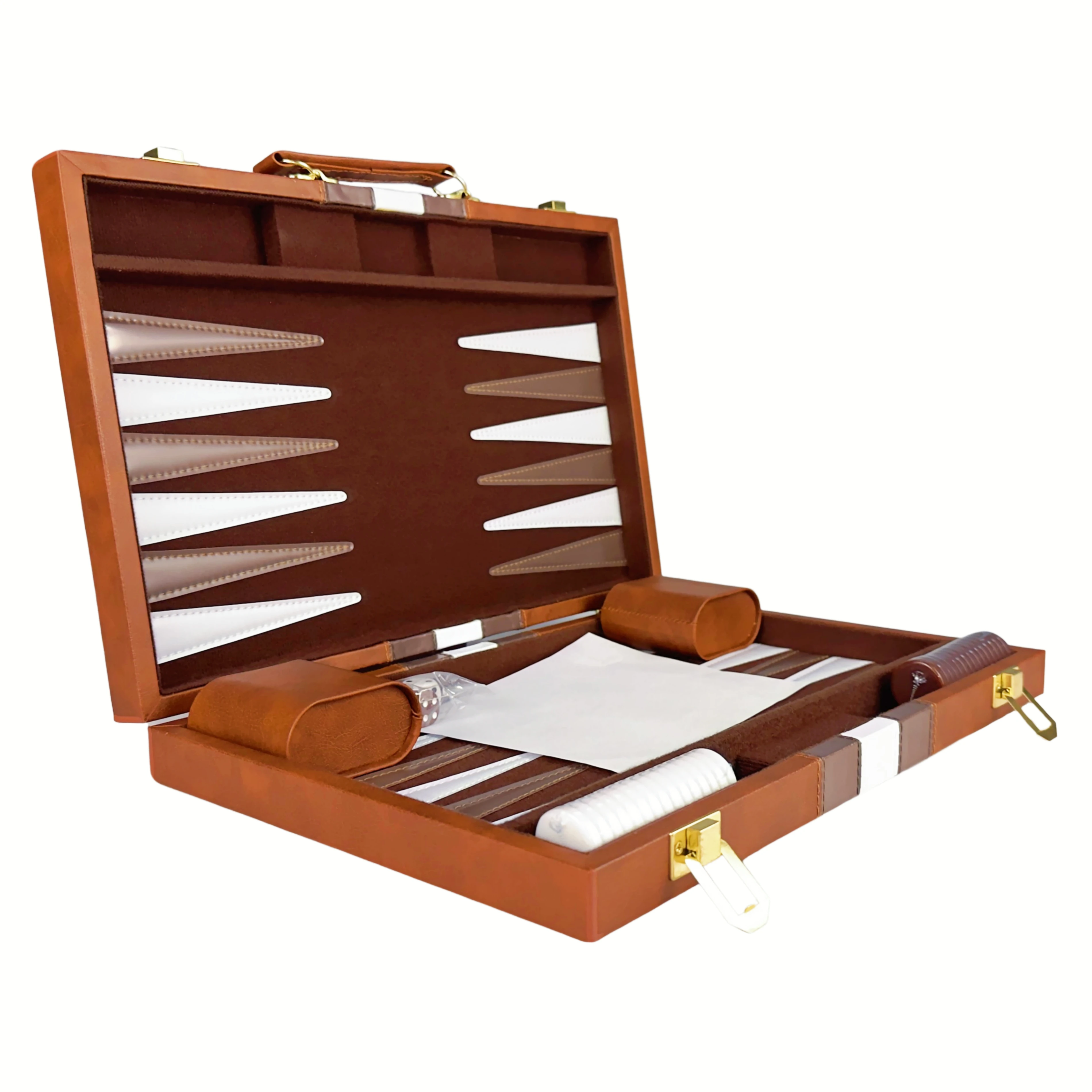 Luxury Foldable Portable Handheld Travel Chess and Backgammon Board, 2 in 1 Game Set for Kids, Compact Design, Easy to Carry