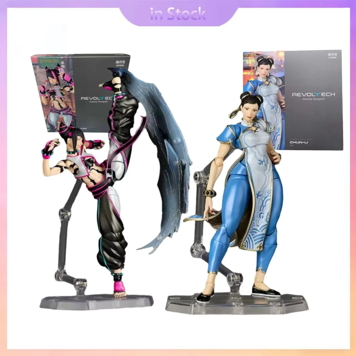 

Original Kaiyodo Genuine In Stock street fighter 6 chun-li juri han 100mm Anime Collection Action Figure Model Kits Toys Gifts