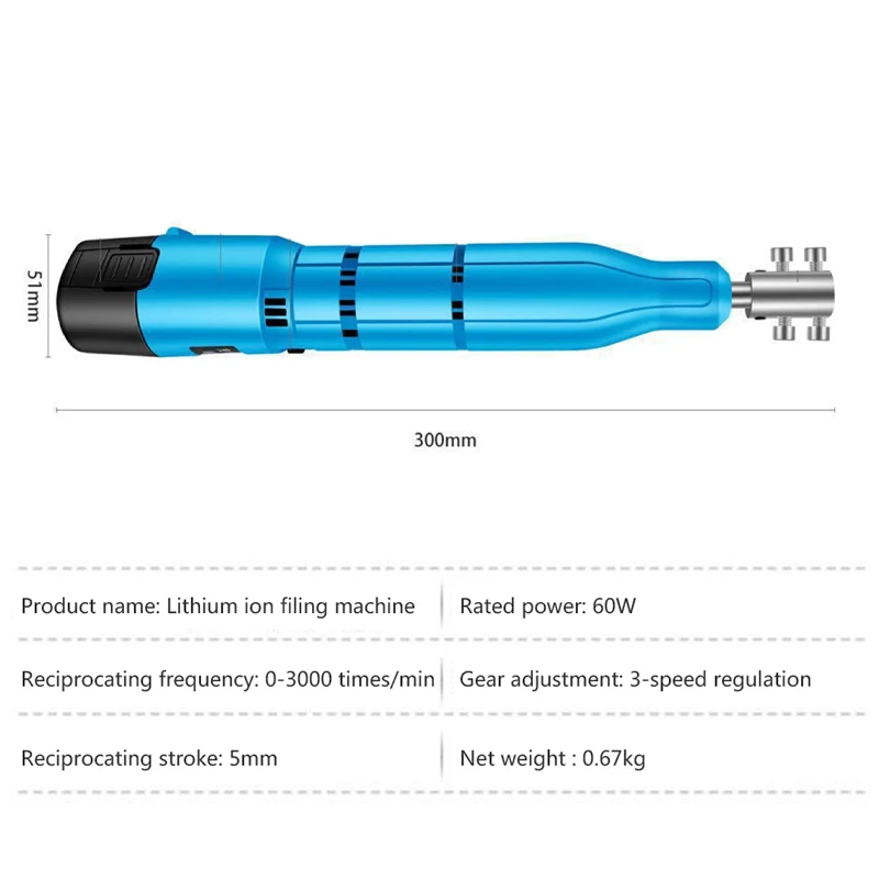 12V Electric Small File Reciprocating Metal Grinding Tool Rubbing Iron Wrong Knife Machine Stabbing Knife Steel File Woodworking