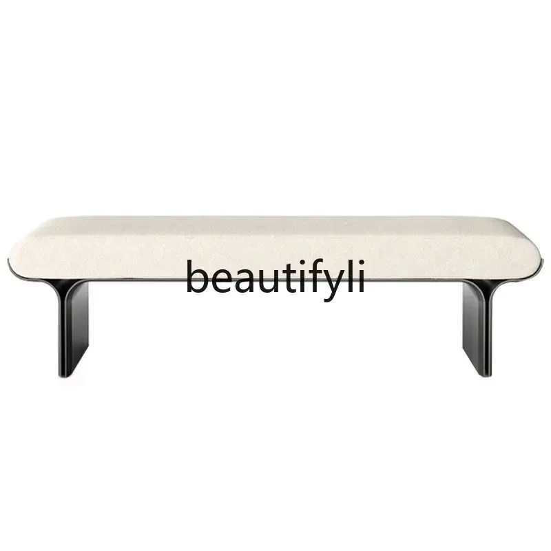 

Light luxury Italian shoe changing stool, living room sofa stainless steel bench