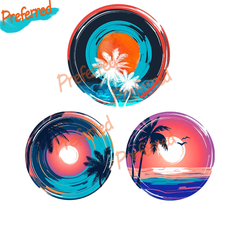 Beautiful Seaside Sunset Vinyl Decal Sticker Waterproof for Car Window Trunk Refrigerator Wall Styling Decal PVC