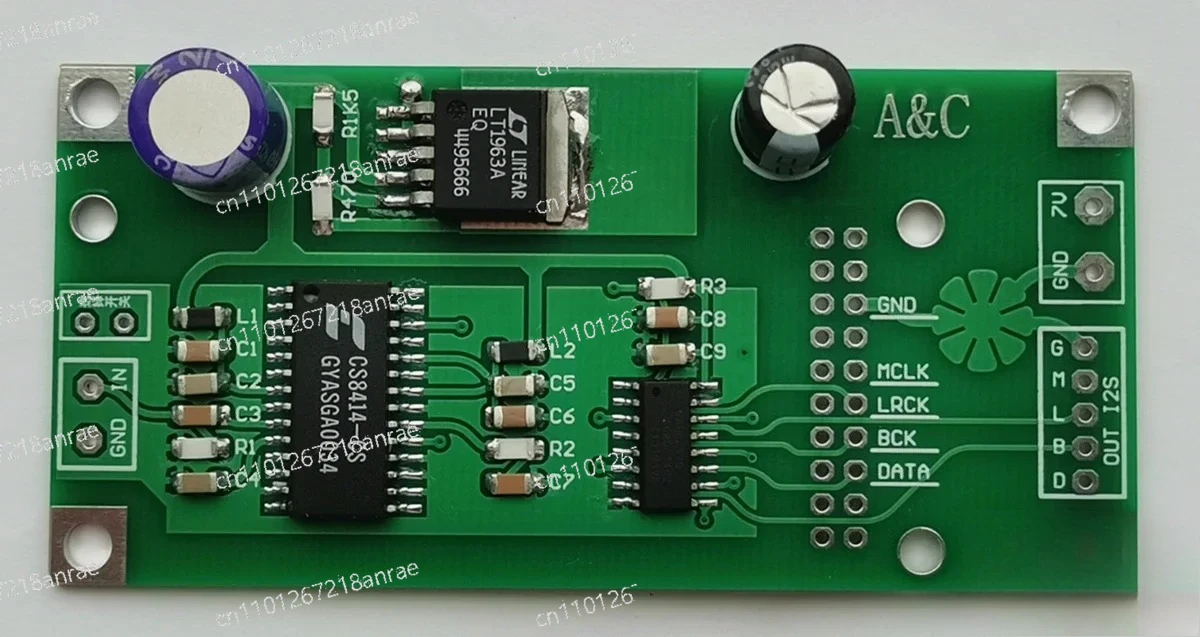 The third generation CS8414 coaxial receiver board compatible with Italian interface I2S input