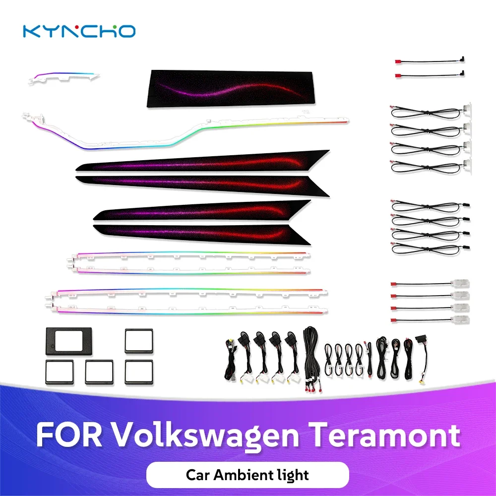 For Volkswagen Touareg Car Ambient Light Upgrade LED  Multi Function Control Colorful Auto Interior Lighting LED Symphony