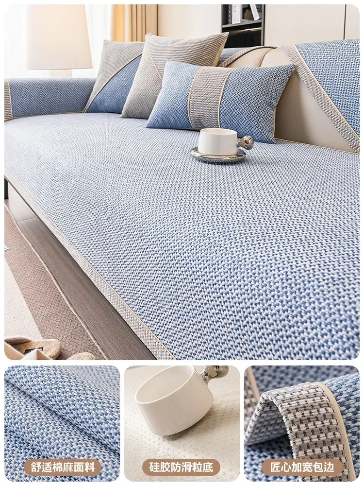 2024 Nieuwe Katoen Linnen Bankkussen Antislip Bankhoezen Counch Rugleuning Handdoek Doek Zitmat Universele Alle Seizoen home Decor
