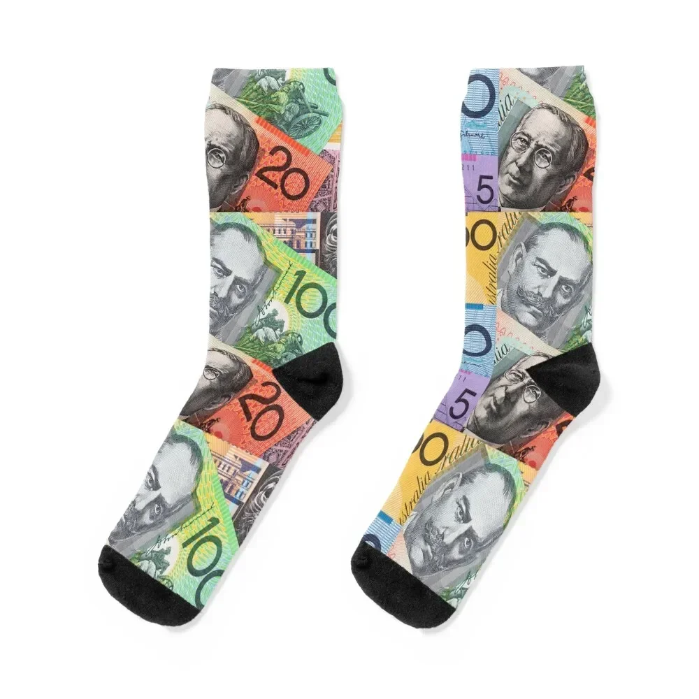 Australian Dollars Socks anti slip football funny sock new in's sheer Socks For Man Women's