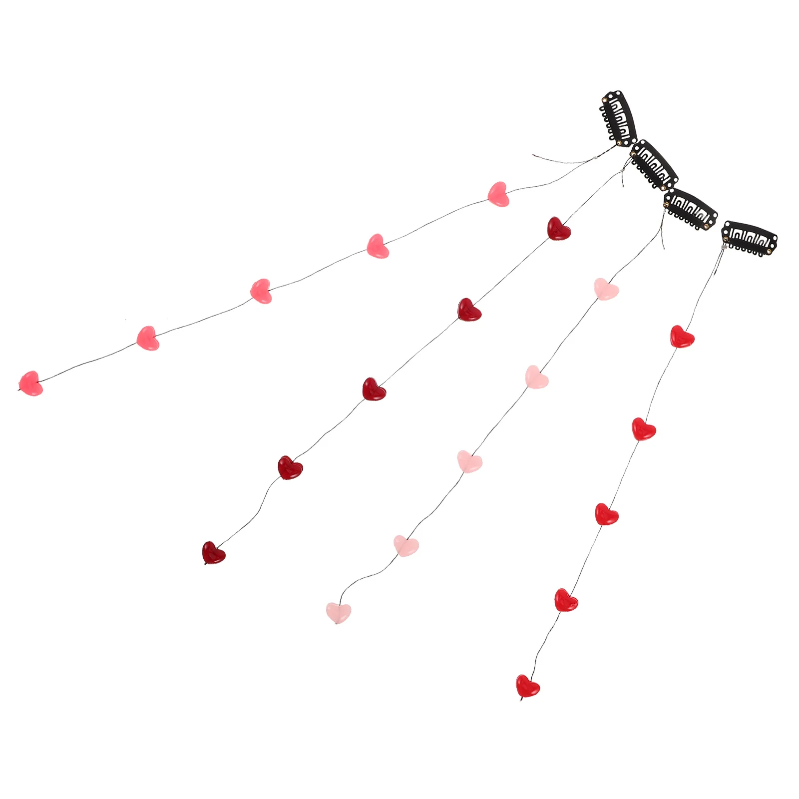 

4Pcs Heart Hair Barrettes Sweet Love Design Invisible Clips for Women Girls Korean Style Small Cute Hair Accessories Holiday