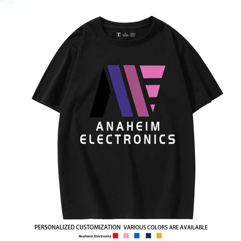 ANAHEIM Logo Short Sleeve T-Shirt Unisex Student Half Sleeve Fashionable Cotton Summer round Neck Loose Fit Youthful T-Shirt