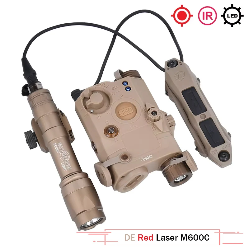 WADSN Tactical PEQ PEQ15 PEQ-15 SF M300A M600C Flashlight Airsoft Hunting Accsesories High Power Red Dot Green Blue Indicator image 3