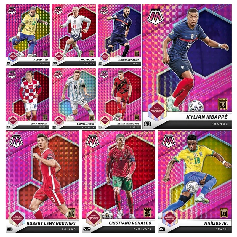 

Diy Panini Football Stars Неймар Бензама Mbappe Левэль Месси Криштиану Роналду Футбольная коллекция Карты Мультяшные игрушки в подарок
