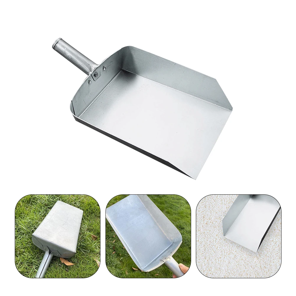 Heavy Duty Metal Scoop Iron Kitchen Shovel Multi Purpose Food Flour Spice Serving Tool For Home Bar Restaurant (L)