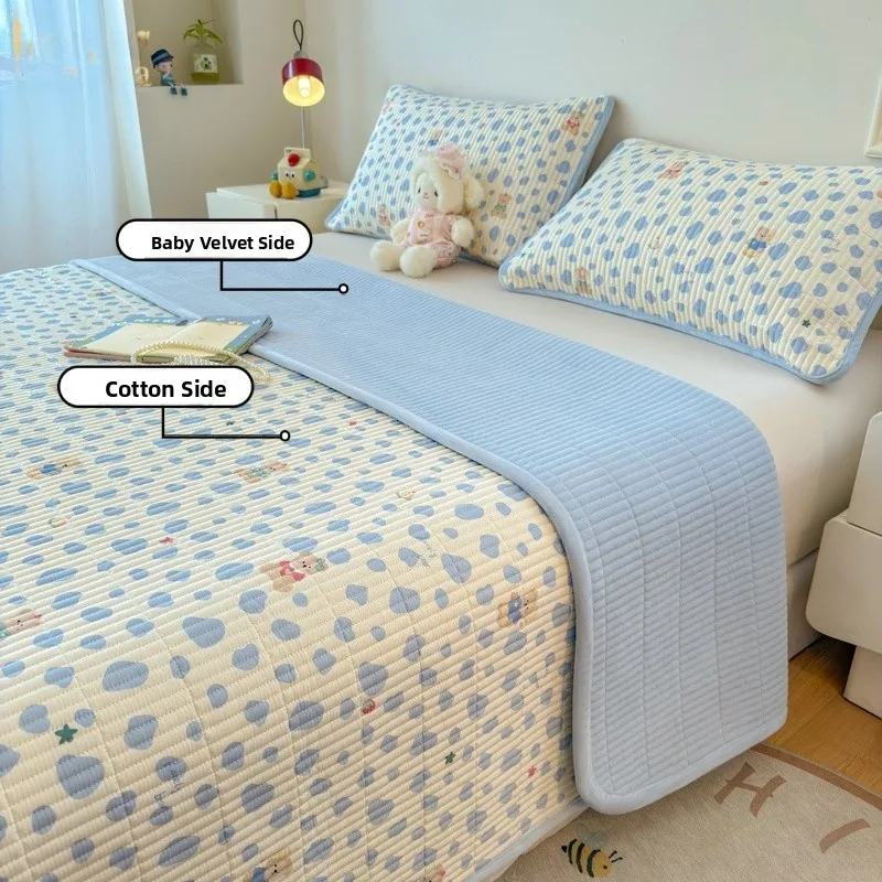 double-sided-warm-cotton-milk-velvet-bed-cover-pure-cotton-fleece-tatami-bedding-quilt-blanket-all-seasons-ins-style