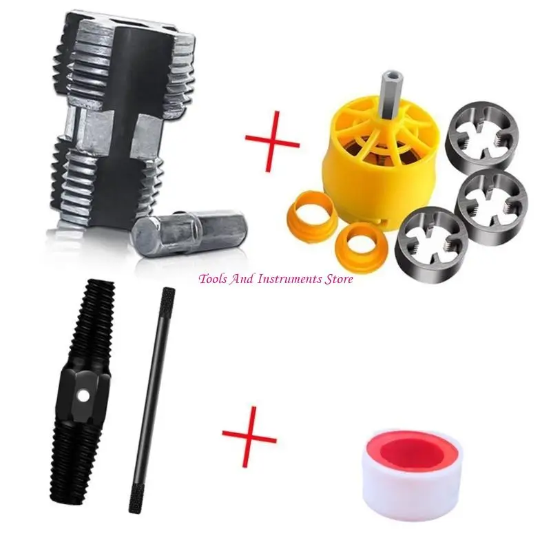 Taladro eléctrico roscado tubería PVC PVC Roscintor roscado Terrestre Conjunto herramientas con varios tamaños 1