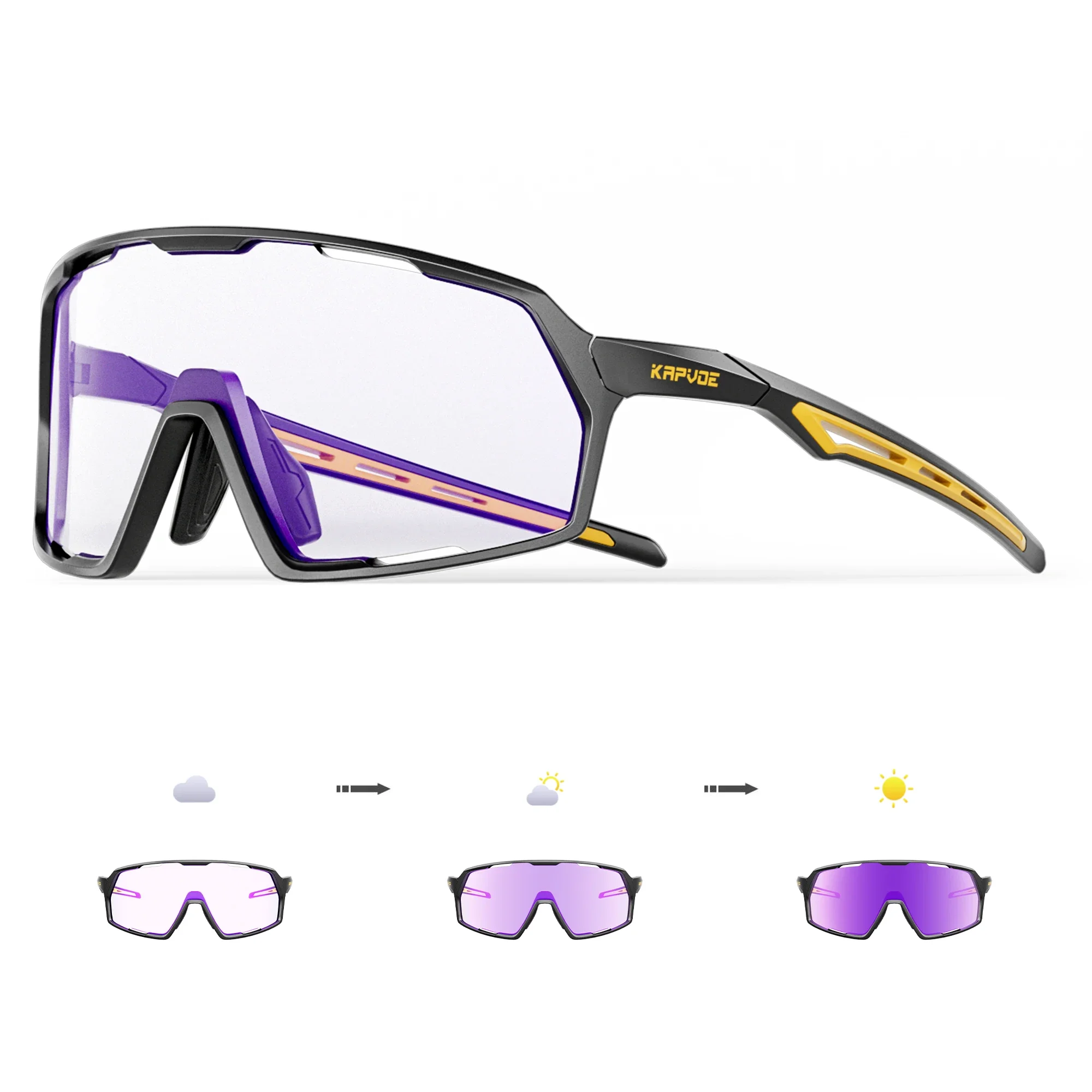 Kapvoe Photochrome Sonnenbrille Mann MTB Klettern Gläser Outdoor Sport Fahrrad Radfahren Gläser Frauen Fahren Fahrrad Brille UV400 4