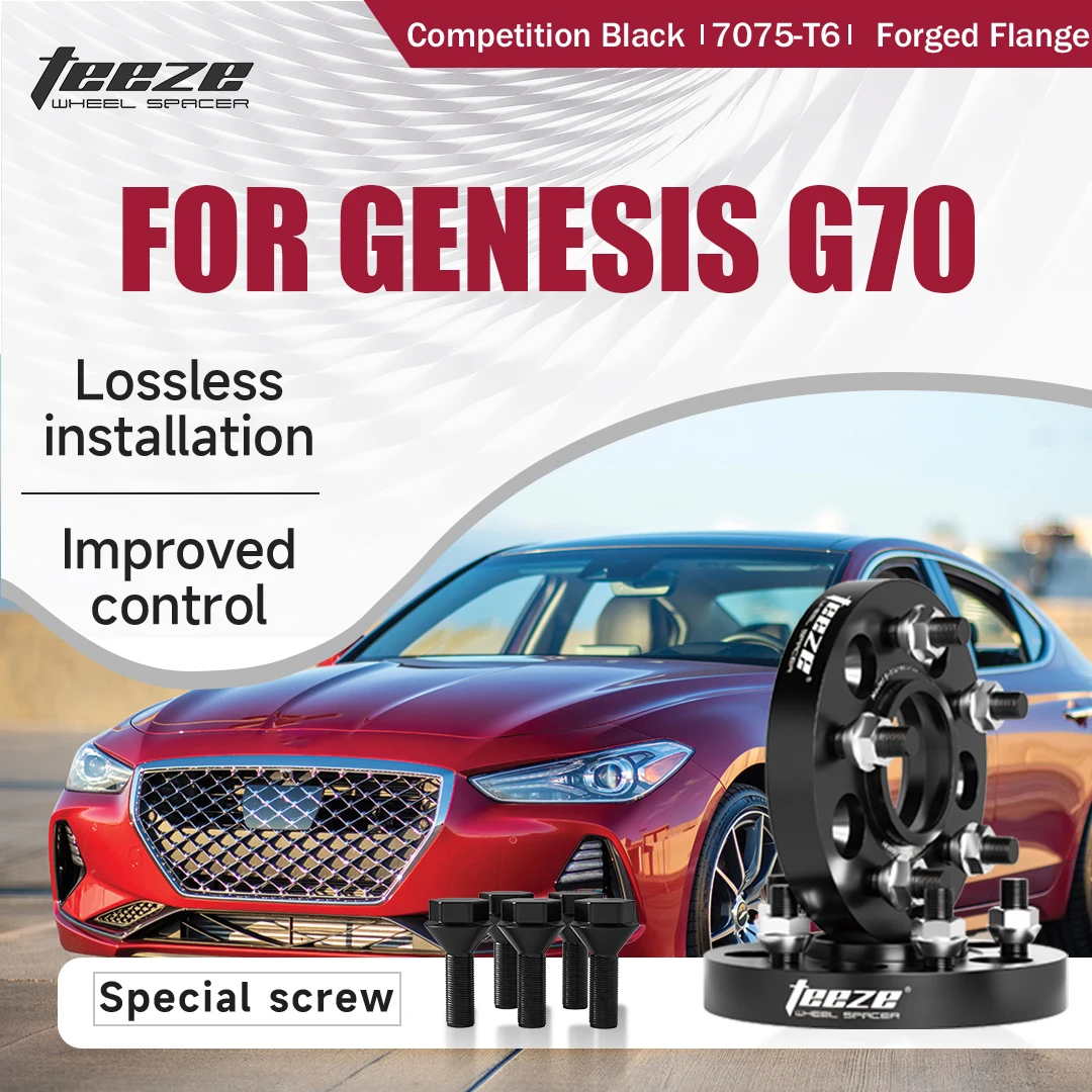 

Teeze 2/4pcs 5x114.3 CB 67.1 M12 x 1.5 Hub Centric Black Forged wheel spacer For Genesis G70 Flange Plate15/20/25/30/35mm