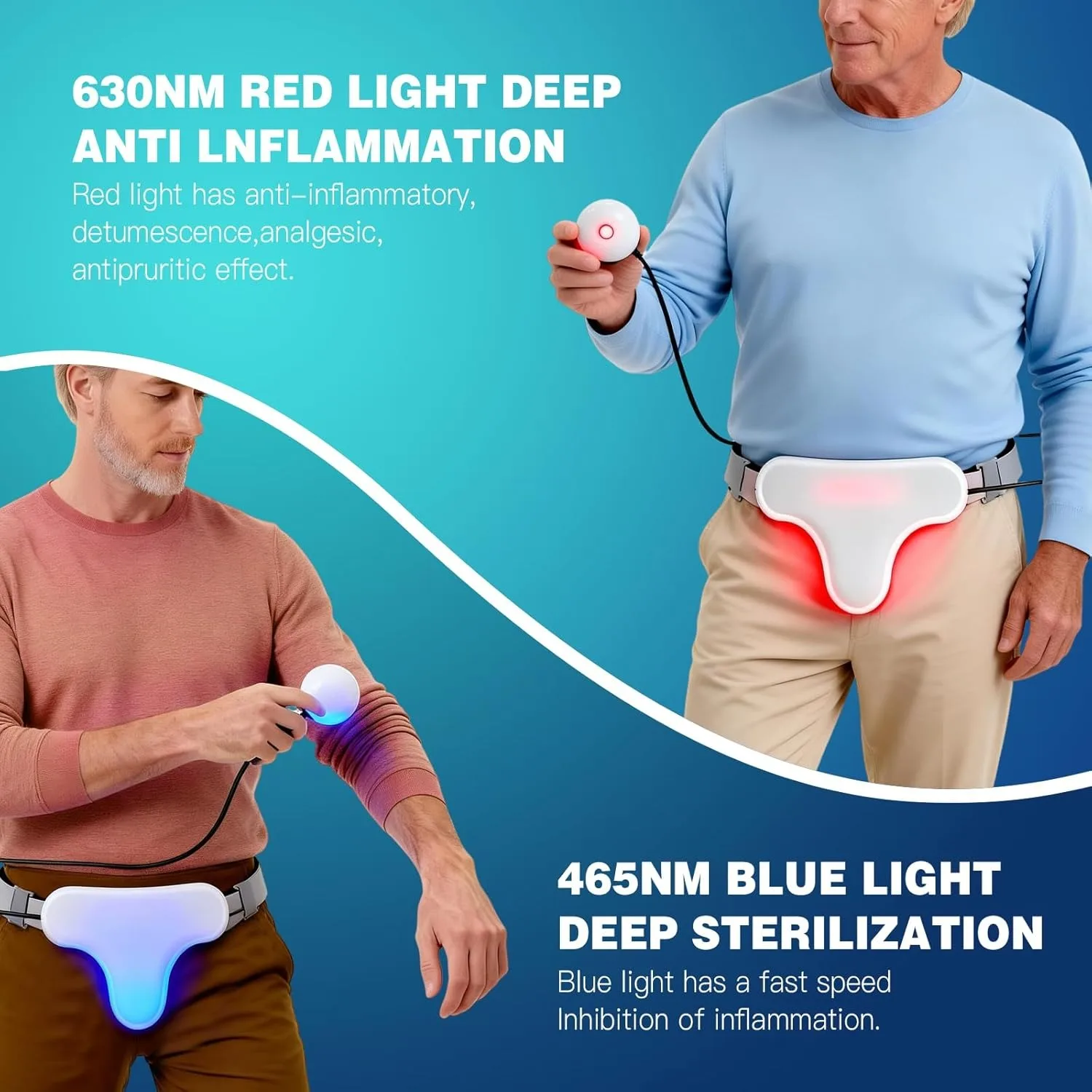 Prostate Massager Men 3 in 1 Red Light Therapy Device Prostatitis Urinary Frequency Heat Treatment ﻿for Relief Inflammation Care