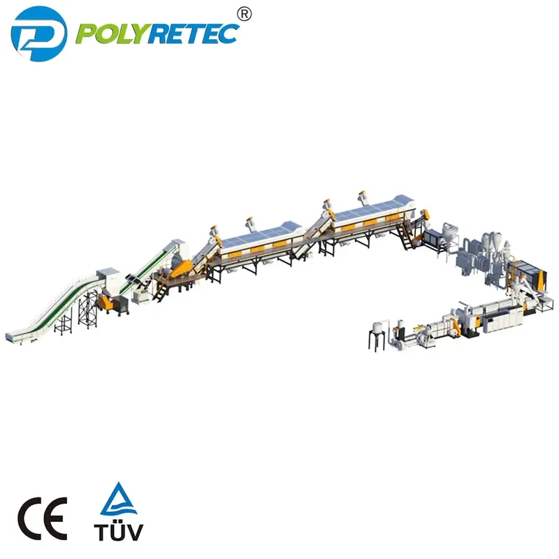 Recycling Machine 2026 Polyretec Fully Automatic LDPE HDPE Rigid Plastic Recycling Plant with Label Separator Remover