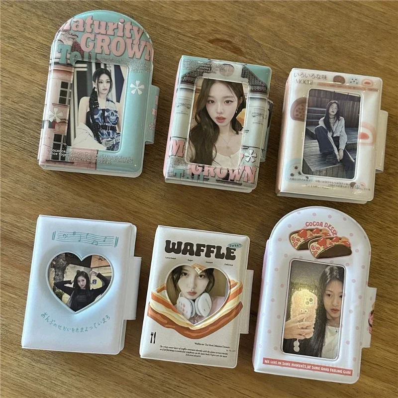 Funny Food One-grid Card Album Cute Waffle Mini Album Kpop Photocard Binder Idol Card Collect Book Anime Photocards Binder New